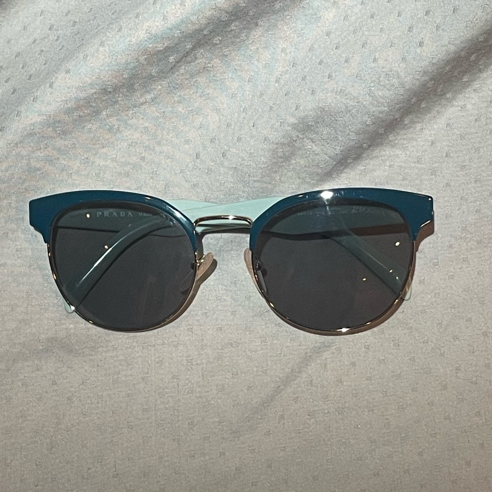 PRADA SPR61T 54/19 VH9-3C2 140 2N SUNGLASSES Blue Gold Frame with box